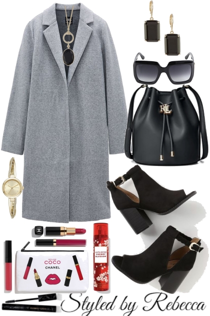 Grey Style On A Grey Day- combinação de moda