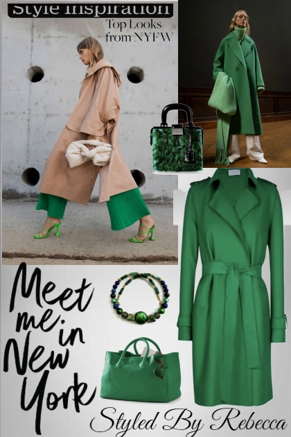 Green Coat Top Looks- Fashion set