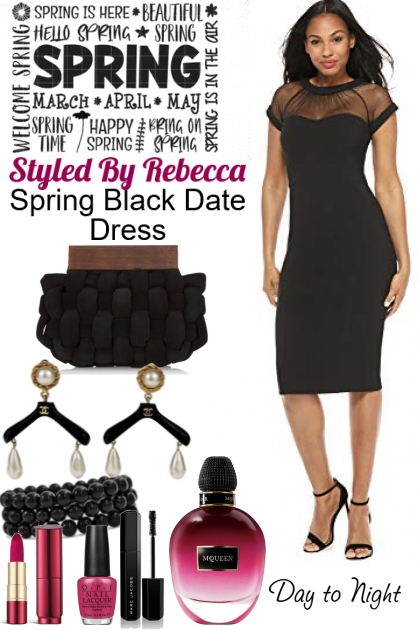 Spring Black Date Dress- コーディネート