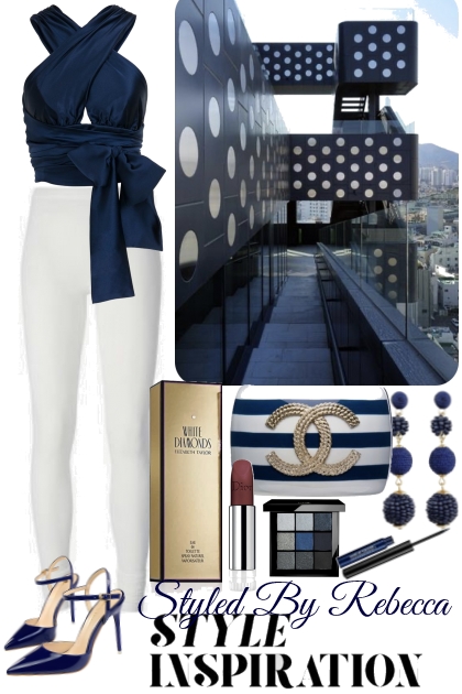 Inspiration Of Navy and White- combinação de moda