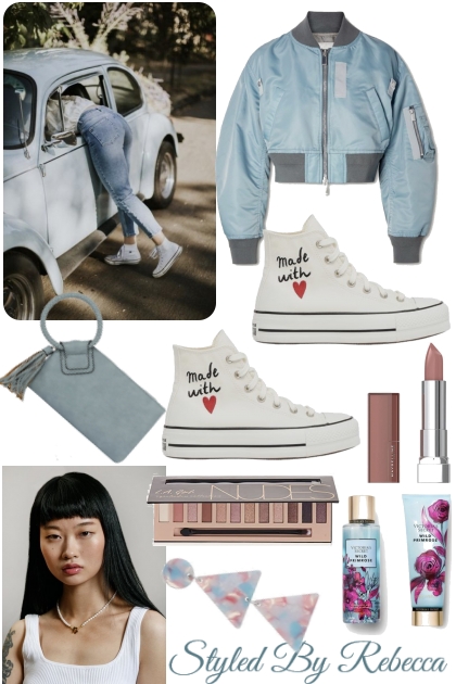 Back To School Bomber Baby Blue