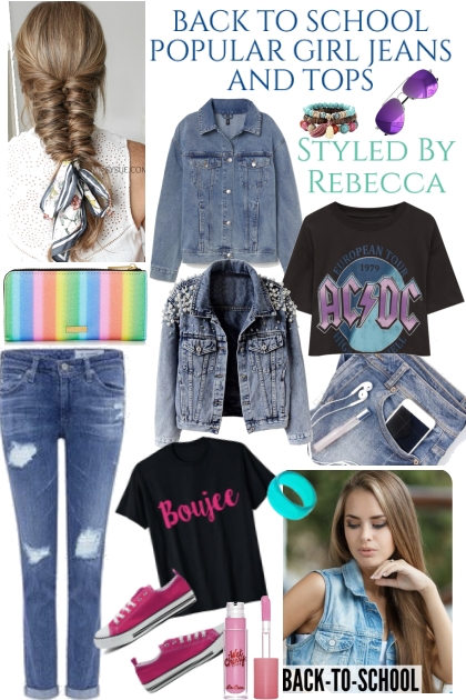 Popular Girl Jeans and Tops- Modna kombinacija