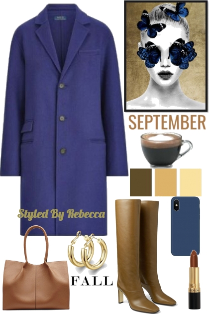 September Blue Work Coat- Combinazione di moda