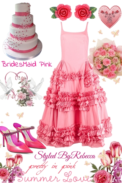 BridesMaid Ruffle Pink- Fashion set