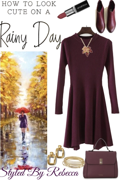 Rainy Day Dress For Fall- combinação de moda