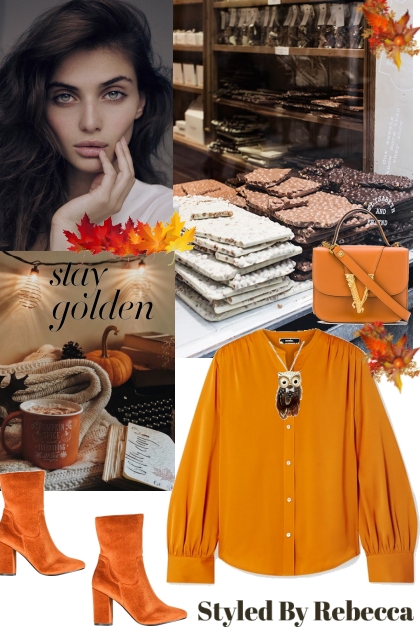 Pumpkin spice top- combinação de moda