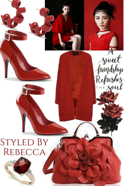 otoño rosa rojo- combinação de moda
