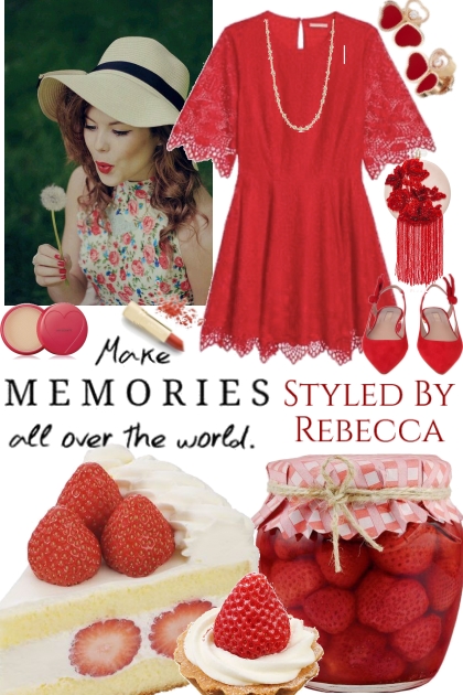 Memory Of Strawberry Reds- combinação de moda