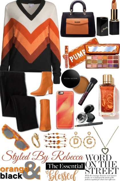 Street Style Orange and Black- コーディネート