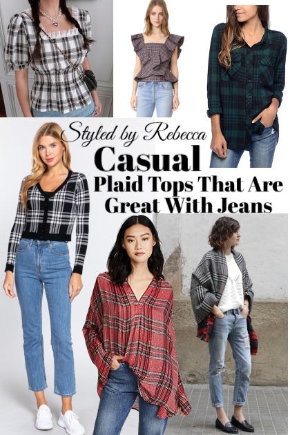 Plaid Tops That Are Great With Jeans- combinação de moda