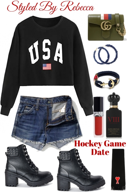 Hockey Game Date- Combinaciónde moda