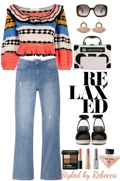 Relaxed Weekend Jeans- Fashion set