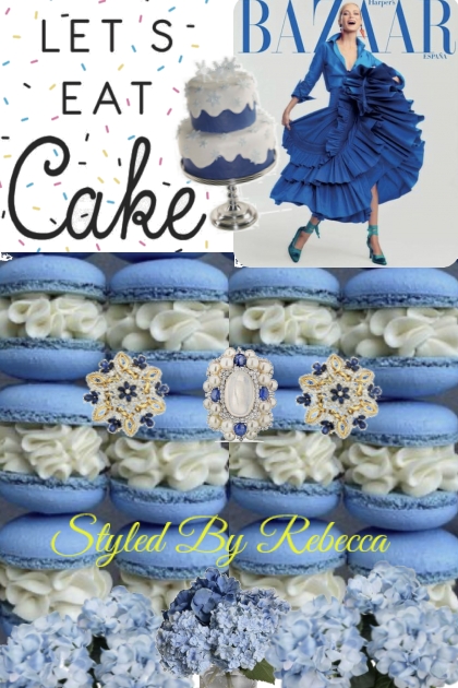 Blue Cake and Blue Ruffles- combinação de moda