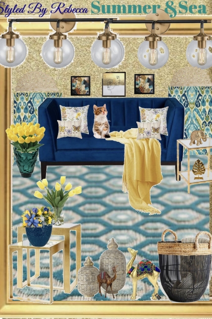 Summer & Sea Inspired Sitting Room- Combinazione di moda