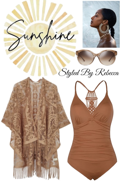 Summer Swims In Brown- Fashion set