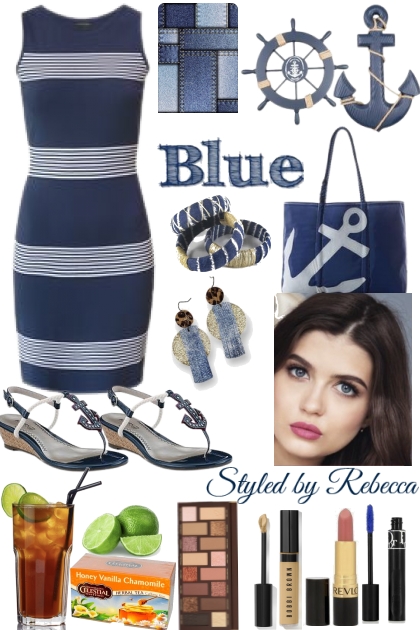 Blue For Summer Tea- Fashion set