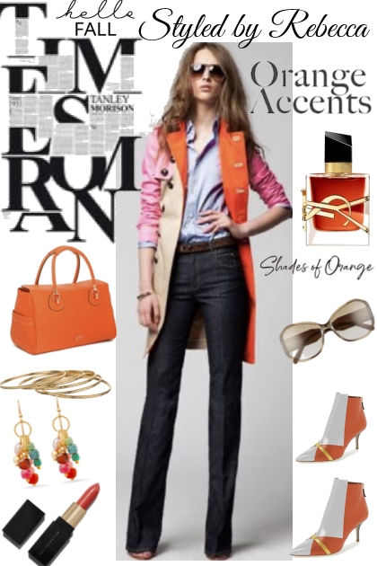 Orange Accents For Fall- 搭配