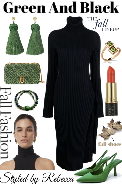 Green And Black Fall- Модное сочетание