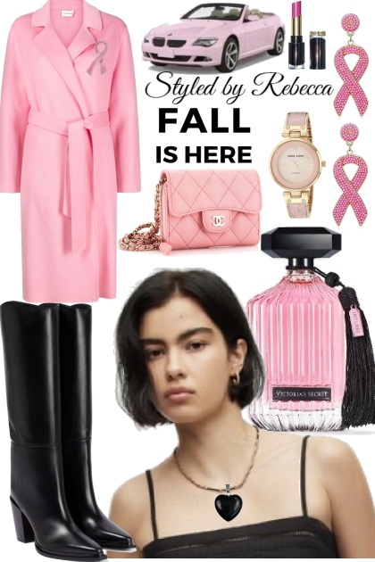 Pink and black strong mood- Fashion set