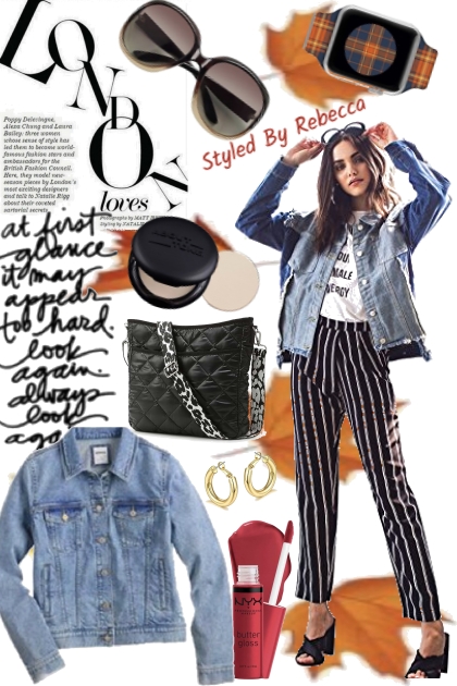 London Street Jean Jacket Style- Combinazione di moda