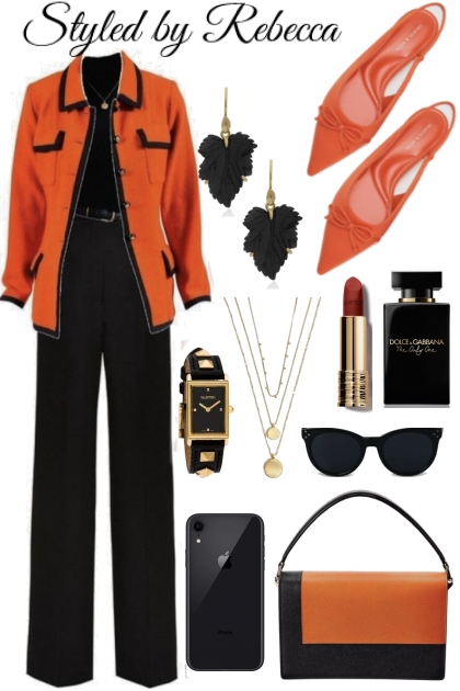 Working The Orange and Black Style-set1- Modna kombinacija