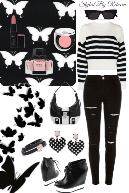 Black & White Street EMO- combinação de moda