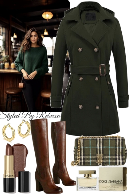 Green Coats For The Pub- Modna kombinacija