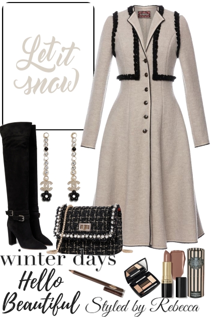 Winter Coat For A Snow Walk- Модное сочетание