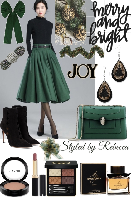 Holiday Skirts In Green- Combinaciónde moda