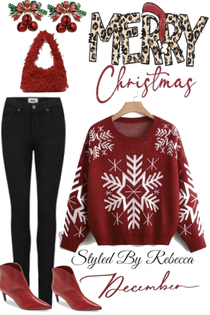 Christmas Sweater Tops12/12/23- combinação de moda