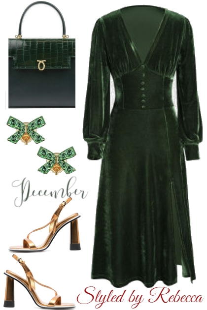 Green Holiday Dress/12/12/23- Modna kombinacija