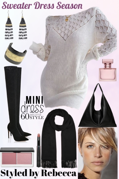 60 Sec Style-Sweater Dress Season- Модное сочетание