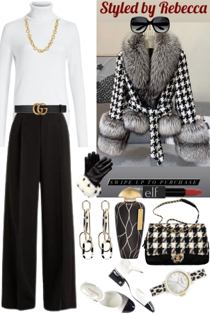 Winter Checkered Glam Fur - Fashion set