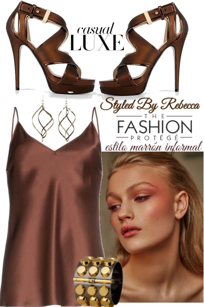 estilo marrón informal- Модное сочетание