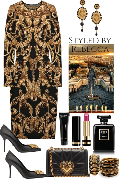 Stylish Lady Black &Gold- Modna kombinacija