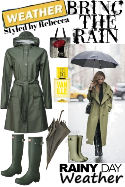 Rainy Day Weather Green Coats