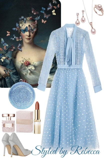 Pool Blue and Pearl Dotted- Fashion set