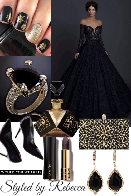 Bold Dark Black and Gold- Fashion set