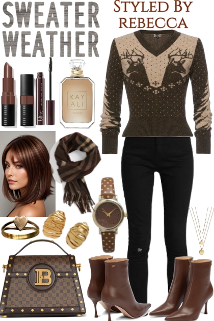 Sweater Weather In Brown- Fashion set