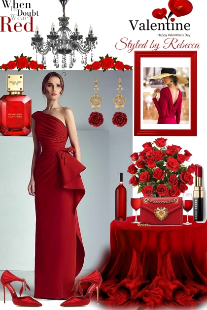 Red Formal Valentines Wear- combinação de moda