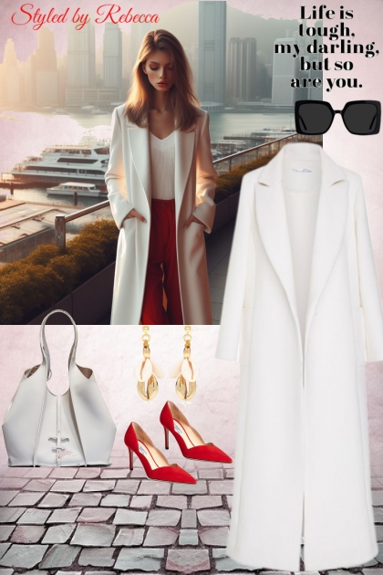 Spring White Coat- Fashion set