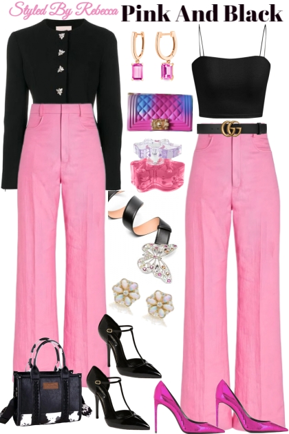 Pink and Black- combinação de moda