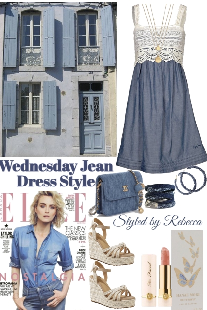 Wednesday Jean Dress Style- Модное сочетание