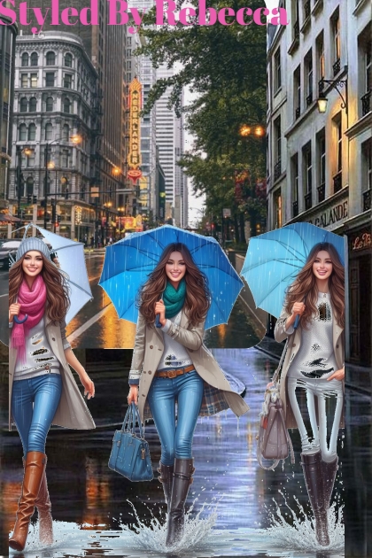 Fun Time With Friends-Rain Art- combinação de moda