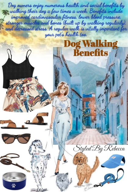 Dog Walking Benefits- combinação de moda