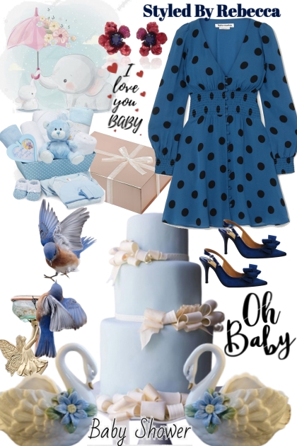 Baby Shower Blue - combinação de moda