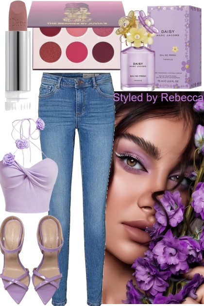 Summer Lavender Top and  Jeans - Combinaciónde moda