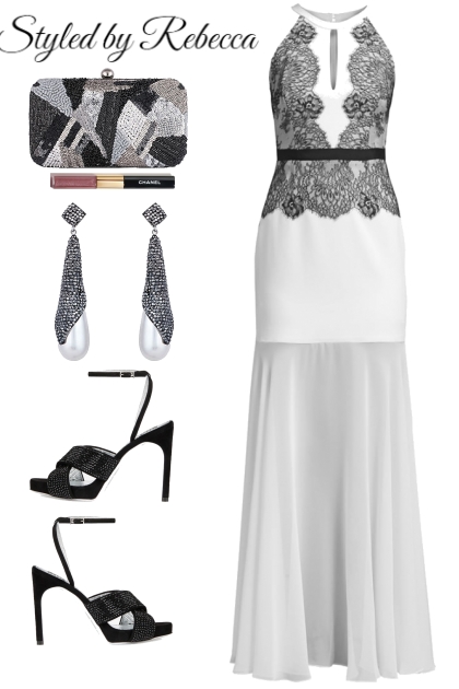 Vestido de verano en blanco y negro