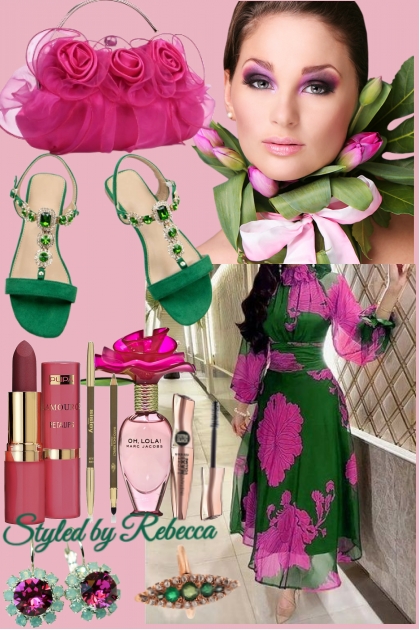 Pink And Green Together - Fashion set