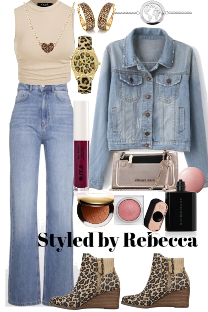 Casual jeans with animal print - Kreacja